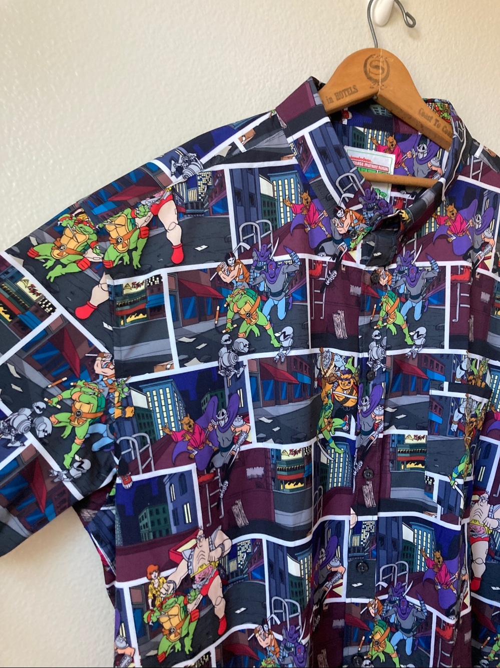 RSVLTS Teenage Mutant Ninja Turtles Kunuflex button front shirt stretch sz 3XL